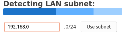 Using the manually entered subnet address